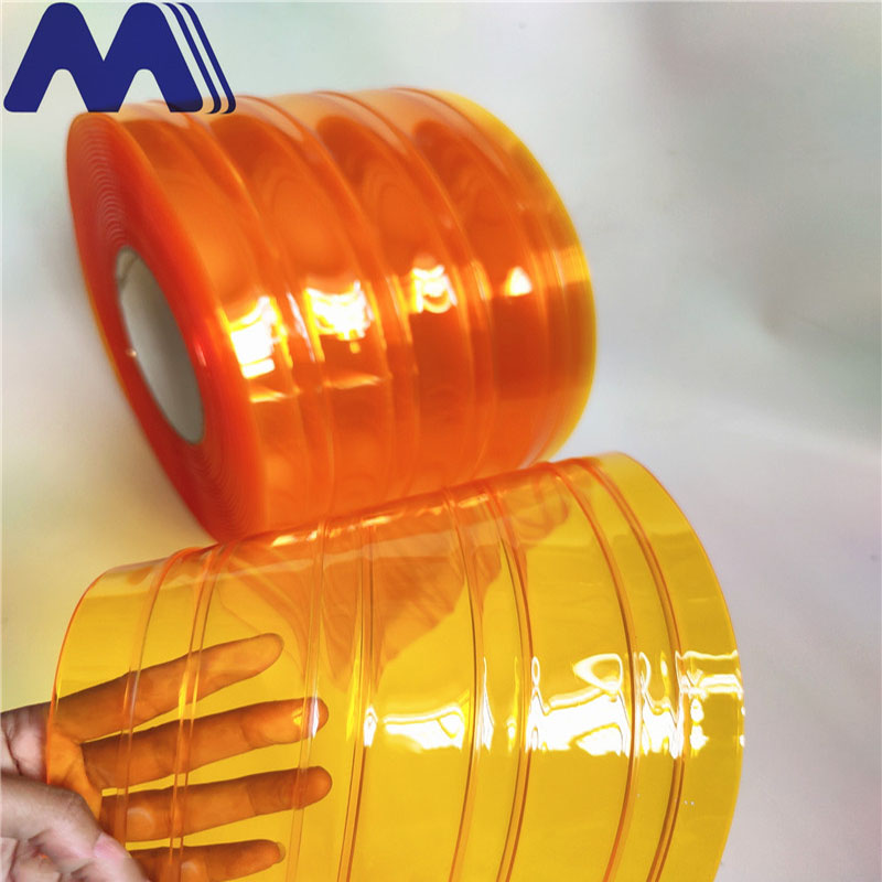 Ribbed Clear Door Curtain Orange Anti-Insect Plastic Strip Curtain